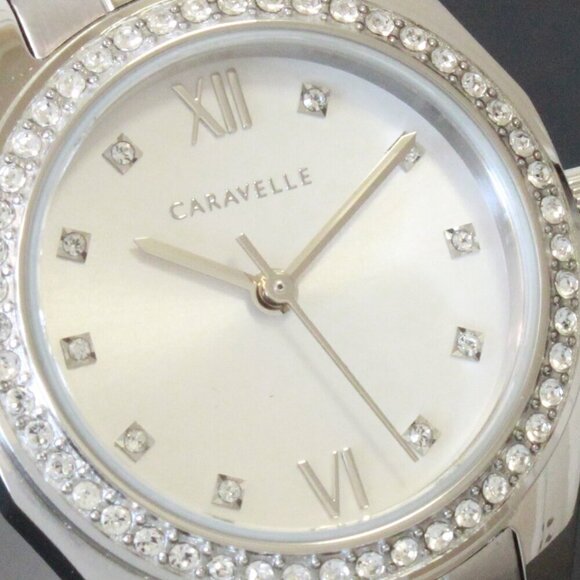 Caravelle Sport Ladies Quartz Watch 154 Austrian Crystals Stainless 28mm - Picture 12 of 13